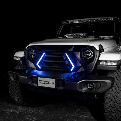XKGLOW | XKCHROME LED Grill Kit for JL Wrangler & Gladiator JT | XK-GRILL-JL1