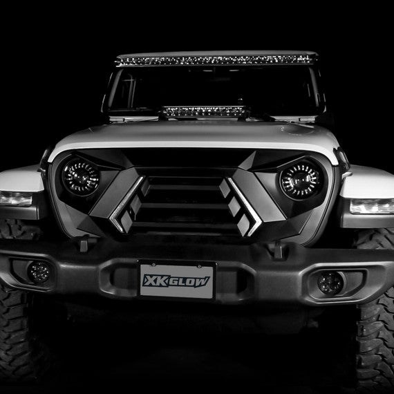 XKGLOW | XKCHROME LED Grill Kit for JL Wrangler & Gladiator JT | XK-GRILL-JL1