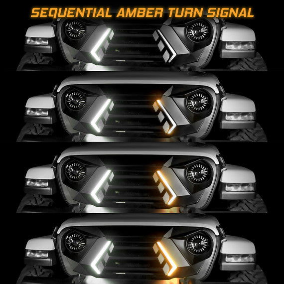 XKGLOW | XKCHROME LED Grill Kit for JL Wrangler & Gladiator JT | XK-GRILL-JL1