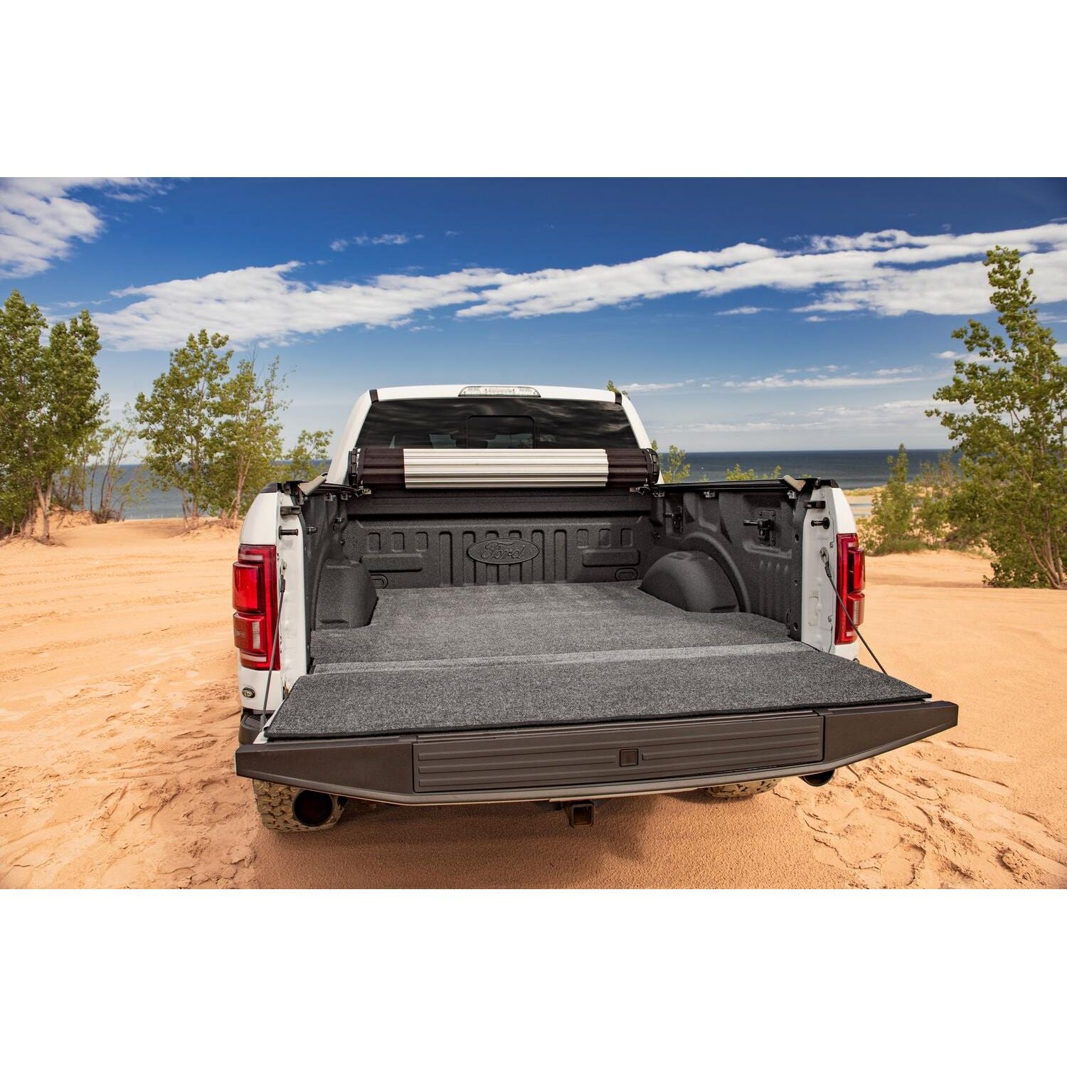 BedRug XLT Bedmat For Spray-In Or No 07-21 Toyota Tundra 5'6" Bed Mat w/ Tailgate Mat - Charcoal (XLTBMY07SBS) installed in truck bed.