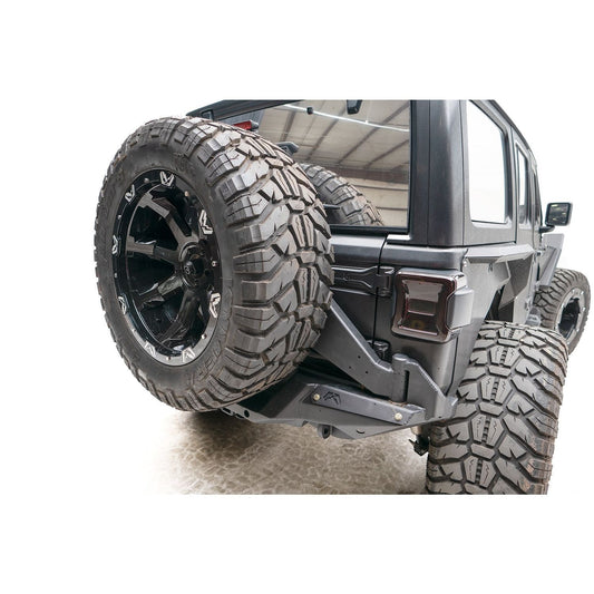 Fab Fours Off The Door Tire Carrier 2 Stage Matte Black Powder Coated l JL18-Y1851T-1