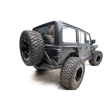 Fab Fours Off The Door Tire Carrier 2 Stage Matte Black Powder Coated l JL18-Y1851T-1
