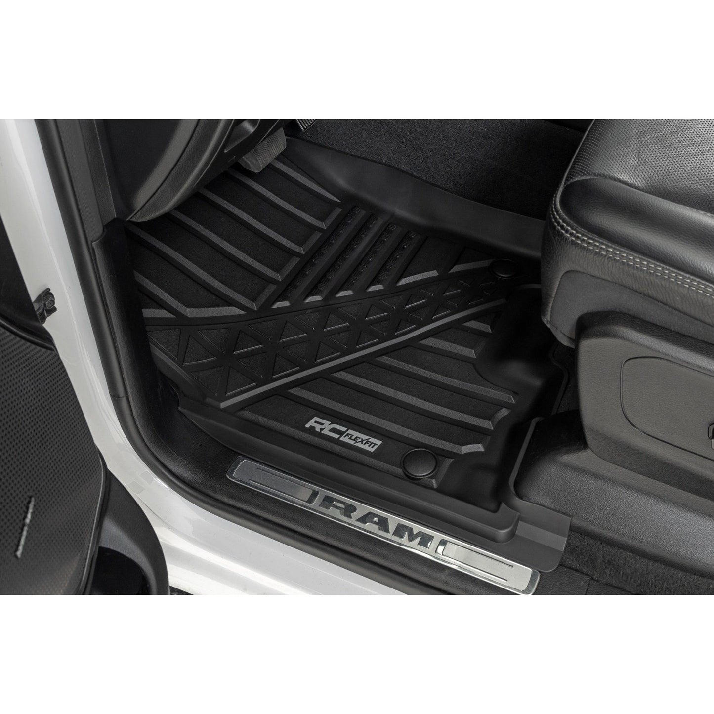 ROUGH COUNTRY Flex-Fit Floor Mats | Front | Crew | Ram 1500 (19-24)/1500 TRX (21-24) | FF-3142
