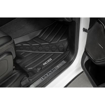 ROUGH COUNTRY Flex-Fit Floor Mats | FR & RR | Crew | Ram 1500 (19-24)/1500 TRX (21-24) | FF-31422