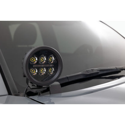 ROUGH COUNTRY LED Light Kit | Ditch Mount | 2" Black Pair | White DRL | Toyota Tacoma (16-23) | 71082