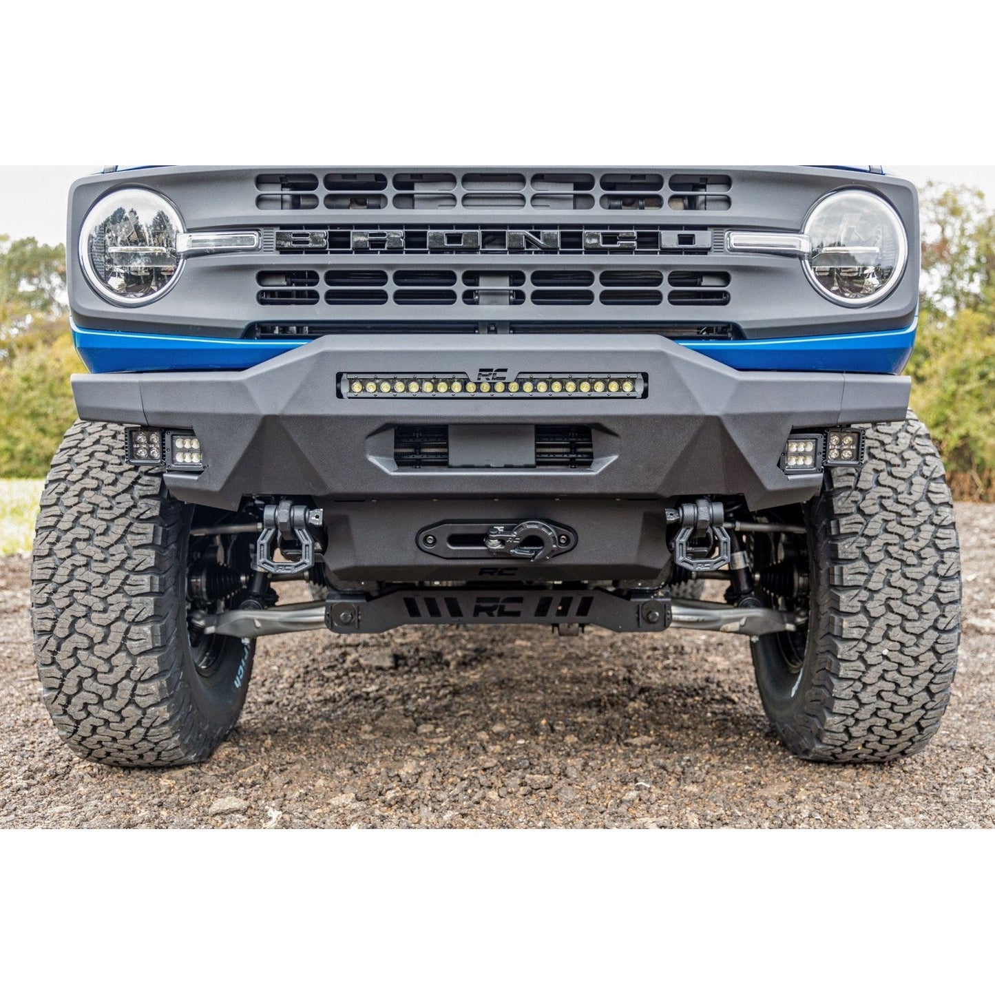 Rough Country with 20" Black Series White DRL | Black Series White DRL Cubes Front Bumper I 51078