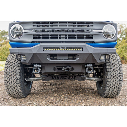 Rough Country with 20" Black Series White DRL | Black Series White DRL Cubes Front Bumper I 51078