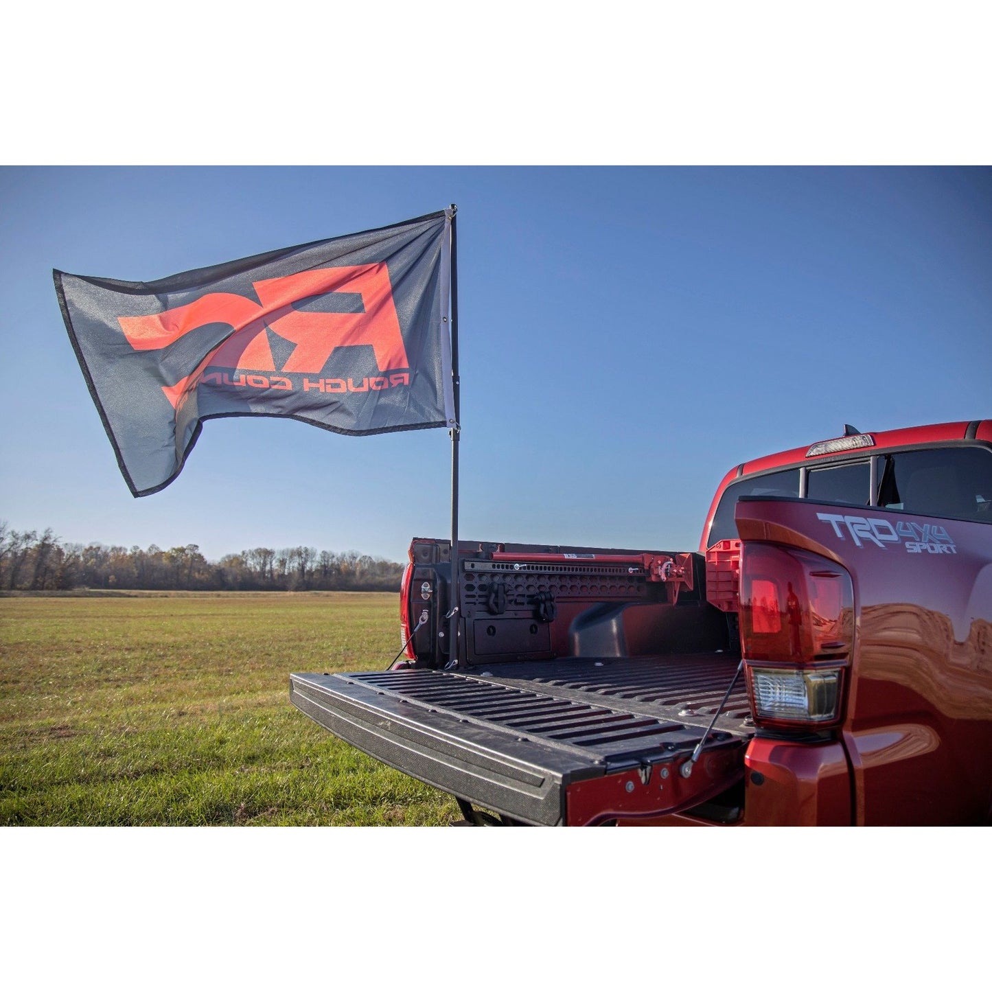 ROUGH COUNTRY Flag Pole Holder | Bed Rail | w/ Flag | 117503