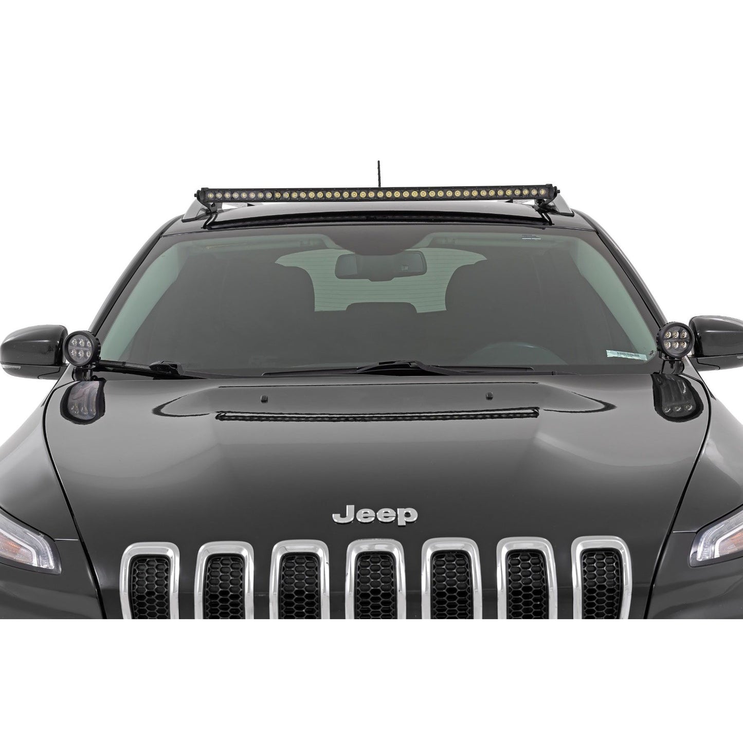 ROUGH COUNTRY LED Light Kit | Ditch Mount | 2" Black Pair | Flood | Jeep Cherokee KL (14-21) | 70079