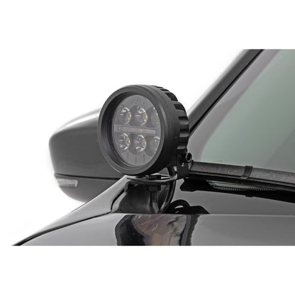 ROUGH COUNTRY LED Light Kit | Ditch Mount | 2" Black Pair | Amber DRL | Jeep Cherokee KL (14-21) | 70081