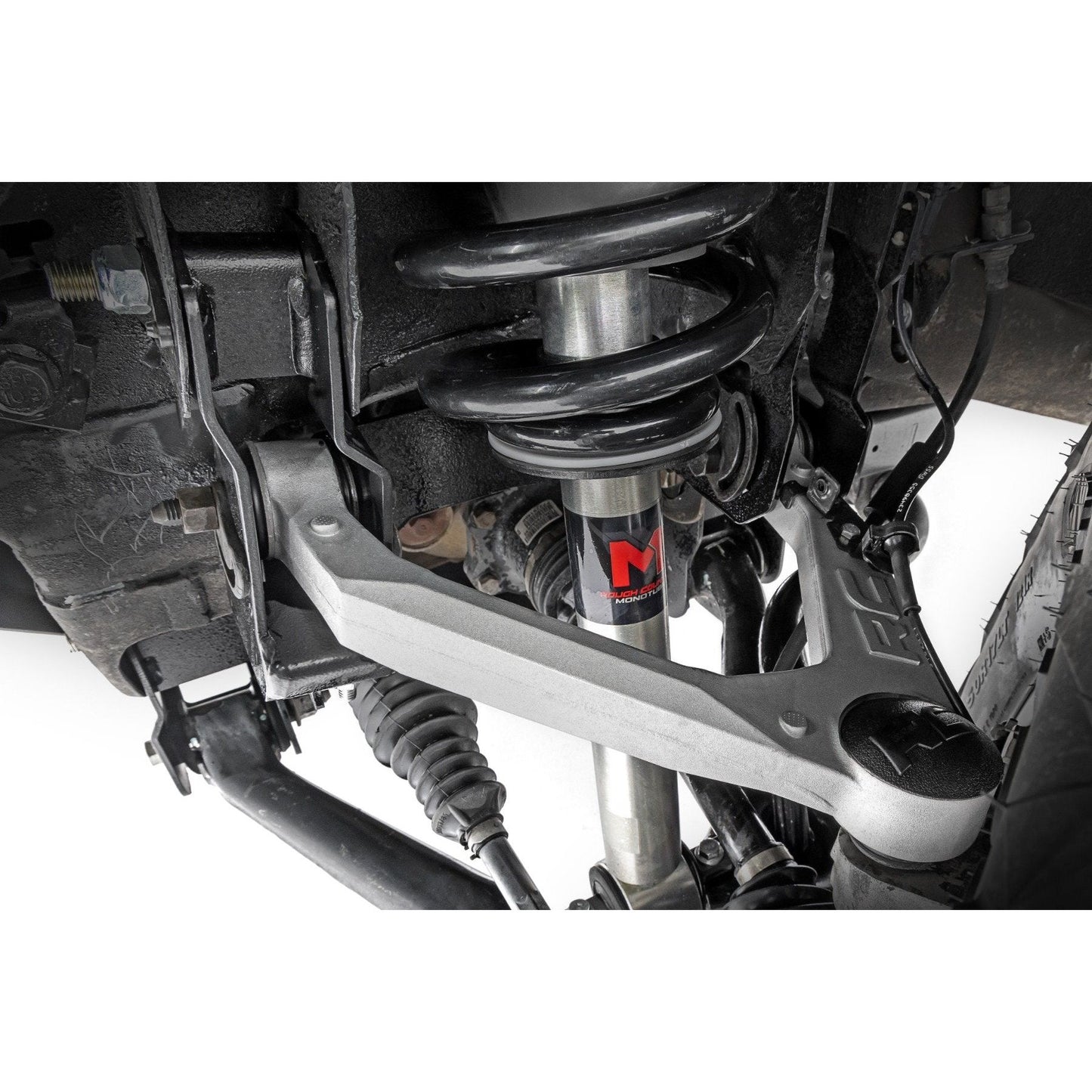Rough Country M1 Struts w/M1 Rear Shocks 7 Inch Stamped Steel LCA Lift Kit I 11640