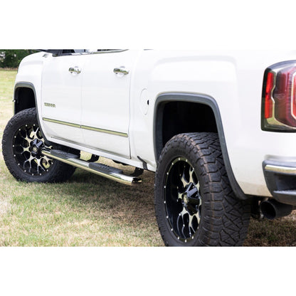 ROUGH COUNTRY Oval Nerf Steps | Stainless | Crew Cab | DEF Tank | Chevy/GMC 1500/2500HD/3500HD (07-19 & Classic) | 21001S
