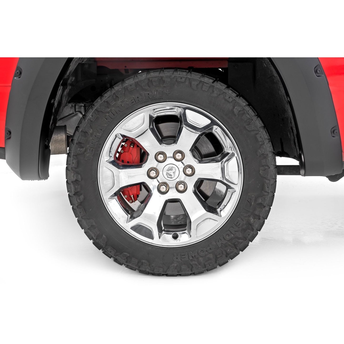 ROUGH COUNTRY Caliper Covers | Rear | Red | Ram 1500 2WD/4WD (2019-2025) | 711482