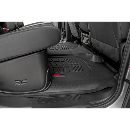 ROUGH COUNTRY Sure-Fit Floor Mats | FR & RR | FR Over Hump | Crew | Chevy/GMC 1500/2500HD/3500HD (19-25) | SM21613