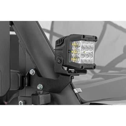 ROUGH COUNTRY LED Light Kit | Cage Mount | 2" Black Pair | White DRL | CFMOTO UFORCE 1000  | 96104