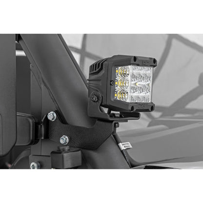 ROUGH COUNTRY LED Light Kit | Cage Mount | 2" Black Pair | Amber DRL | CFMOTO UFORCE 1000  | 96105