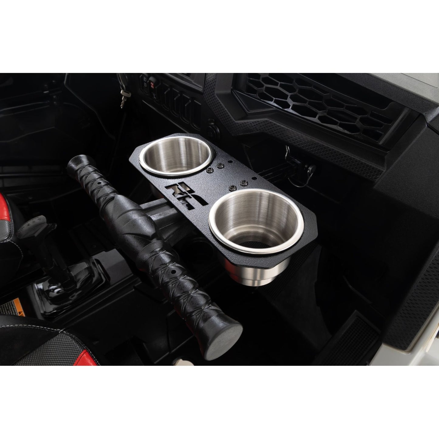 ROUGH COUNTRY Passenger Grip Handle Dual Cup Holder | Polaris RZR S 570/RZR S4 1000  | 93058