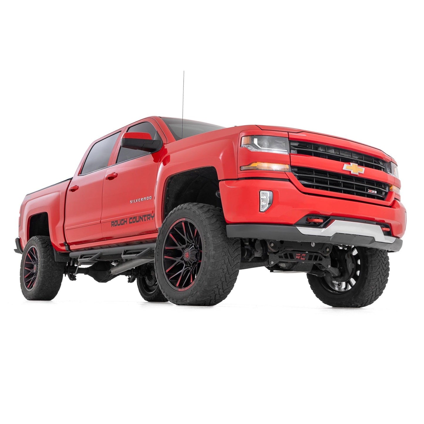 ROUGH COUNTRY Nerf Steps | Cab Length | Extended Cab | 6'7" Bed | Chevy/GMC 1500 (14-18 & Classic) | RCC1489QCB