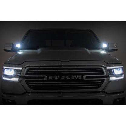 ROUGH COUNTRY LED Light Kit | Ditch Mount | 2" Black Pair | Flood | Ram 1500 2WD/4WD (19-25) | 82291