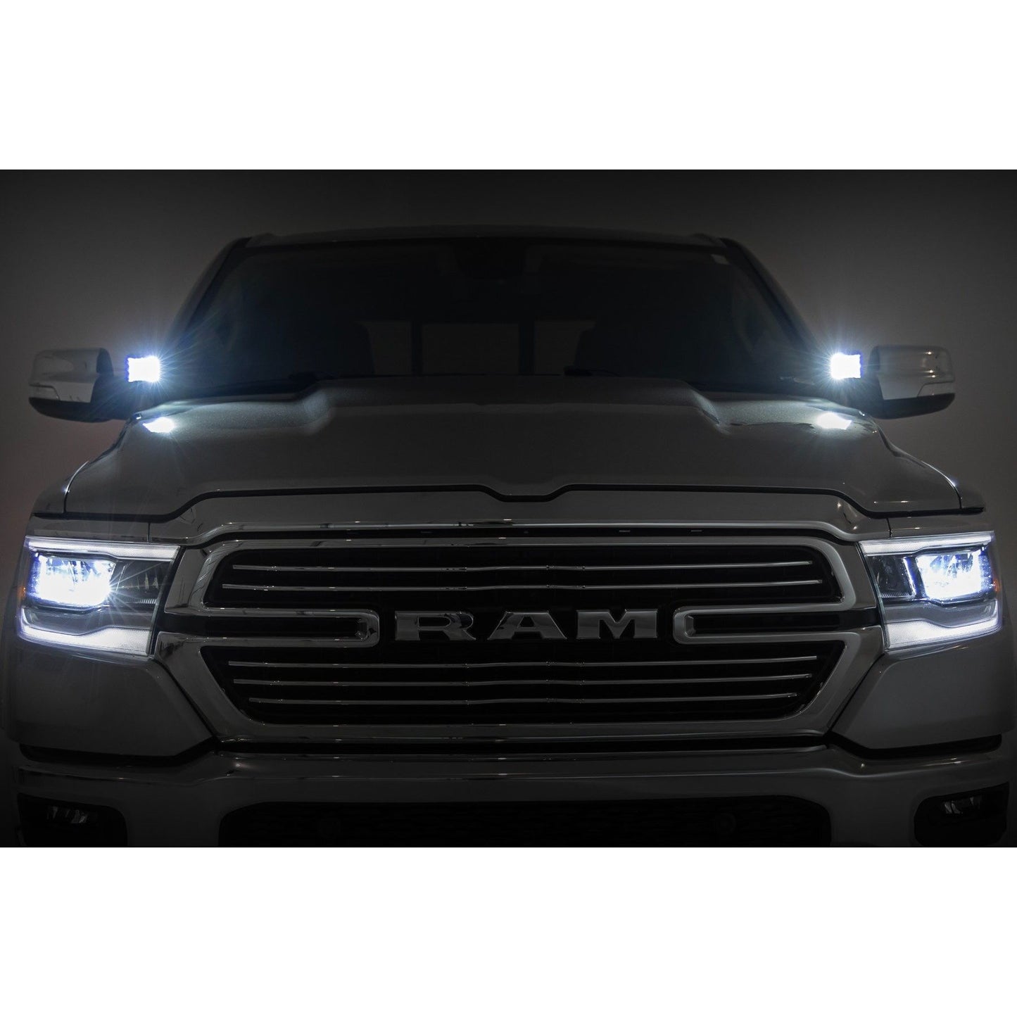 ROUGH COUNTRY LED Light Kit | Ditch Mount | Black Series Round | 3.5 Inch | Amber DRL | Ram 1500 (19-25) | 82294