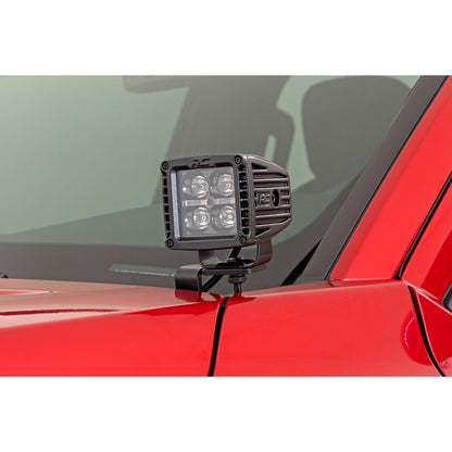 ROUGH COUNTRY LED Light Kit | Ditch Mount | 2" Black Pair | Amber DRL | Toyota Tacoma (24-25) | 72104