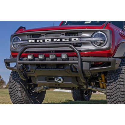ROUGH COUNTRY Nudge Bar | 3 Inch Wide Angle Led (x4) | Oe Modular Steel | Ford Bronco (21-25) | 51105