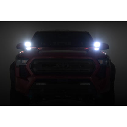 ROUGH COUNTRY LED Light Kit | Ditch Mount | Black Series Round | 3.5 Inch | Amber DRL | Toyota Tacoma (24-25) | 72106