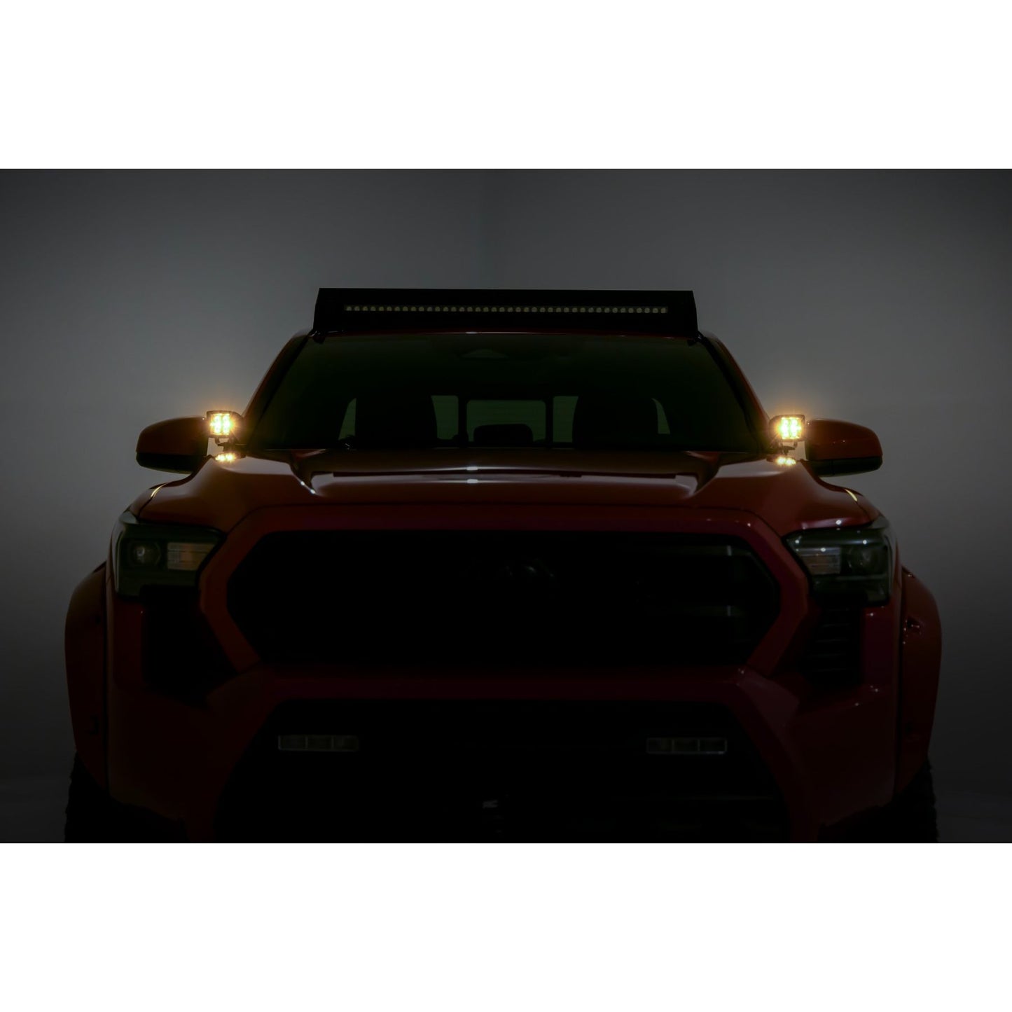 ROUGH COUNTRY LED Light Kit | Ditch Mount | Black Series Round | 3.5 Inch | Amber DRL | Toyota Tacoma (24-25) | 72106