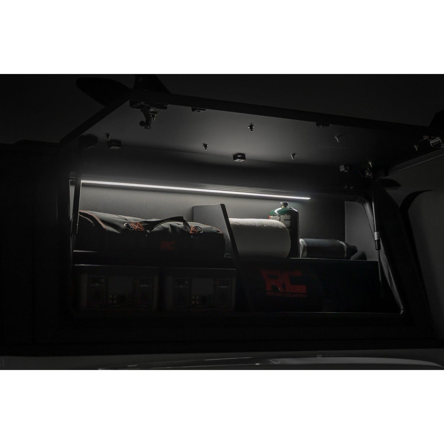 ROUGH COUNTRY Bed Cap Side Shelf Storage Bin | Passengers Side | 734005