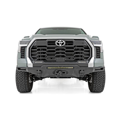 Rough Country with 6" Slim Line LEDs & 20" Black Series Light Bar w/White DRL Front Bumper I 72008