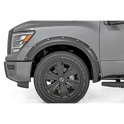 ROUGH COUNTRY Pocket Fender Flares | KAD Gun Metal | Nissan Titan 2WD/4WD (2017-2024) | F-N101705A-KAD
