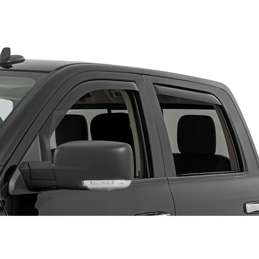 ROUGH COUNTRY Side Window Deflectors | In Channel Rain Guard | Ram 1500/2500/3500 (10-25 & Classic) | 840924