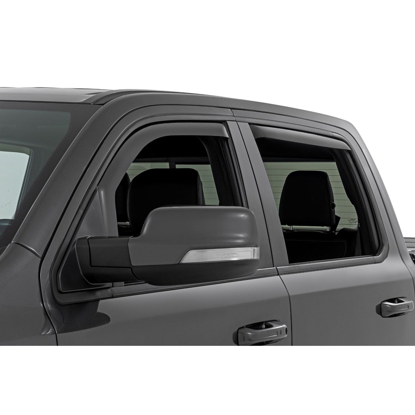 ROUGH COUNTRY Side Window Deflectors | In Channel Rain Guard | Ram 1500 (19-25)/1500 TRX (21-24)  | 841924
