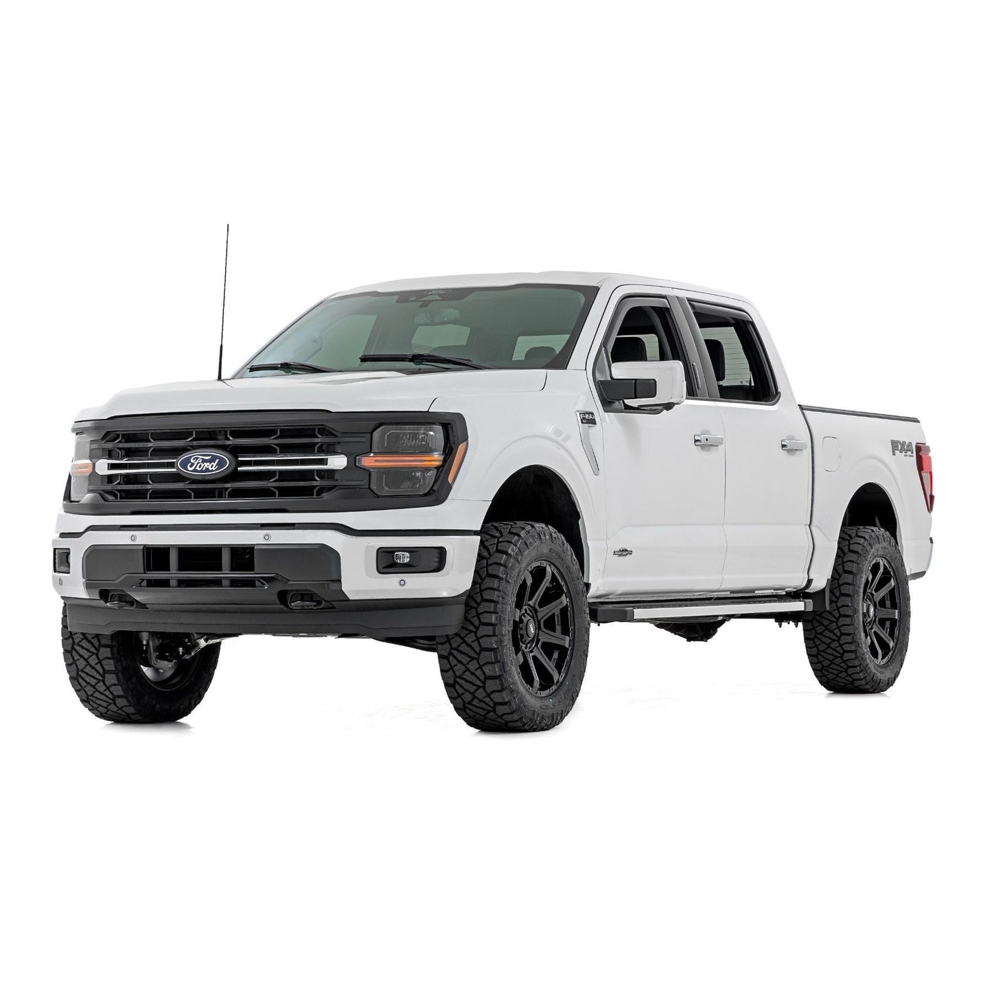 ROUGH COUNTRY Side Window Deflectors | In Channel Rain Guard | Ford F-150/Lightning/F-250/F-350/Raptor (15-25) | 831524