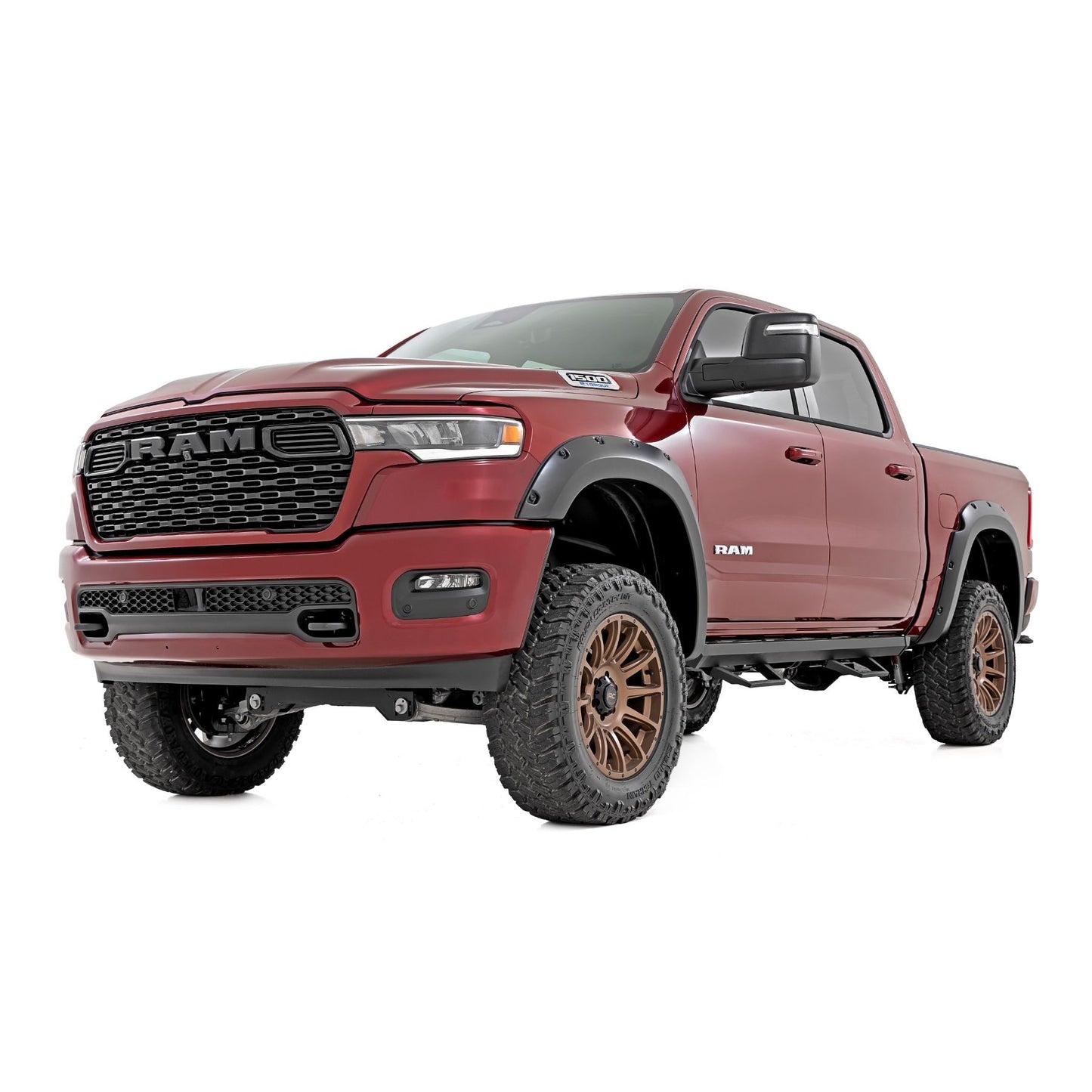 ROUGH COUNTRY Pocket Fender Flares | PR4 Flame Red | Ram 1500 2WD/4WD (2025) | F-D319205-PR4
