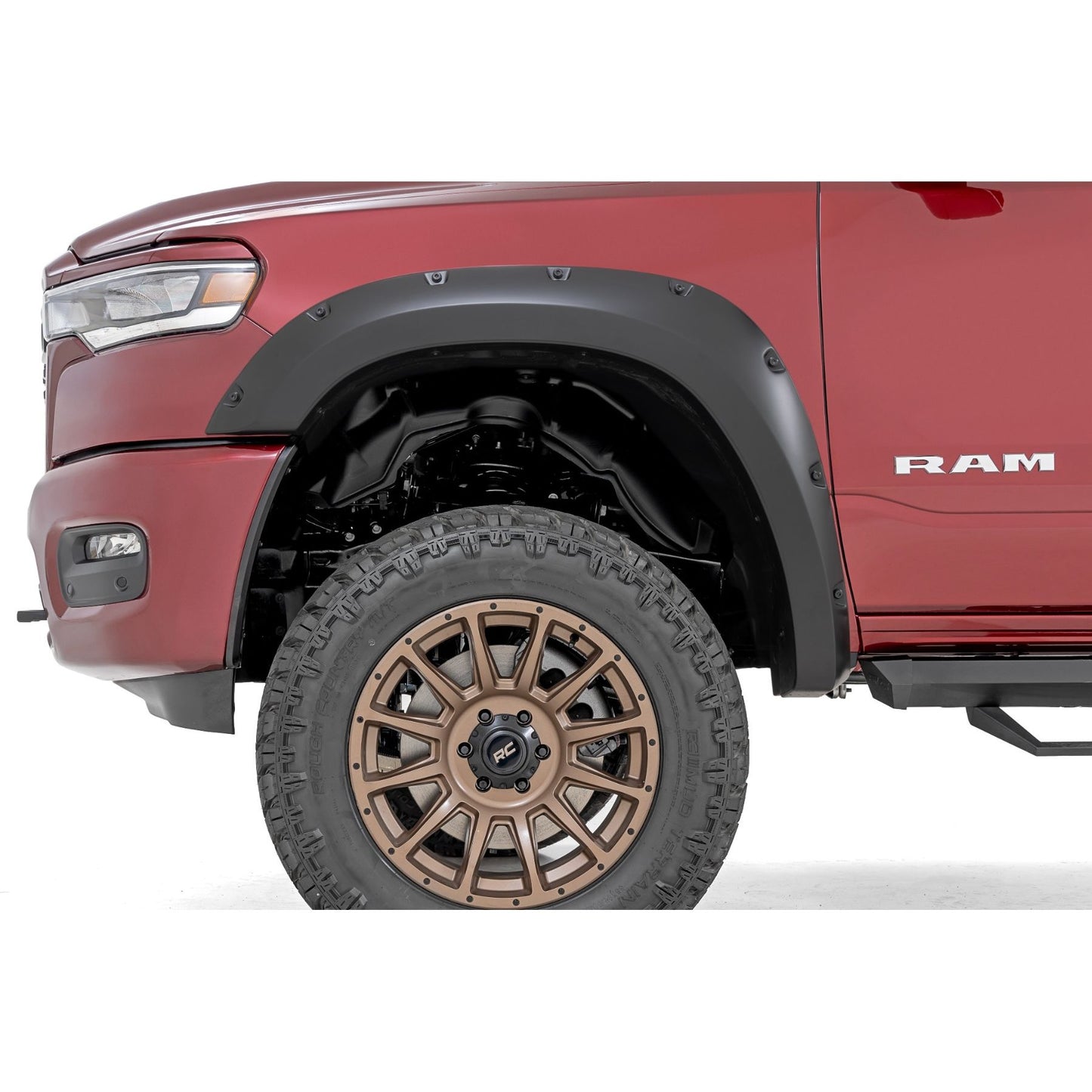 ROUGH COUNTRY Pocket Fender Flares | PR4 Flame Red | Ram 1500 2WD/4WD (2025) | F-D319205-PR4
