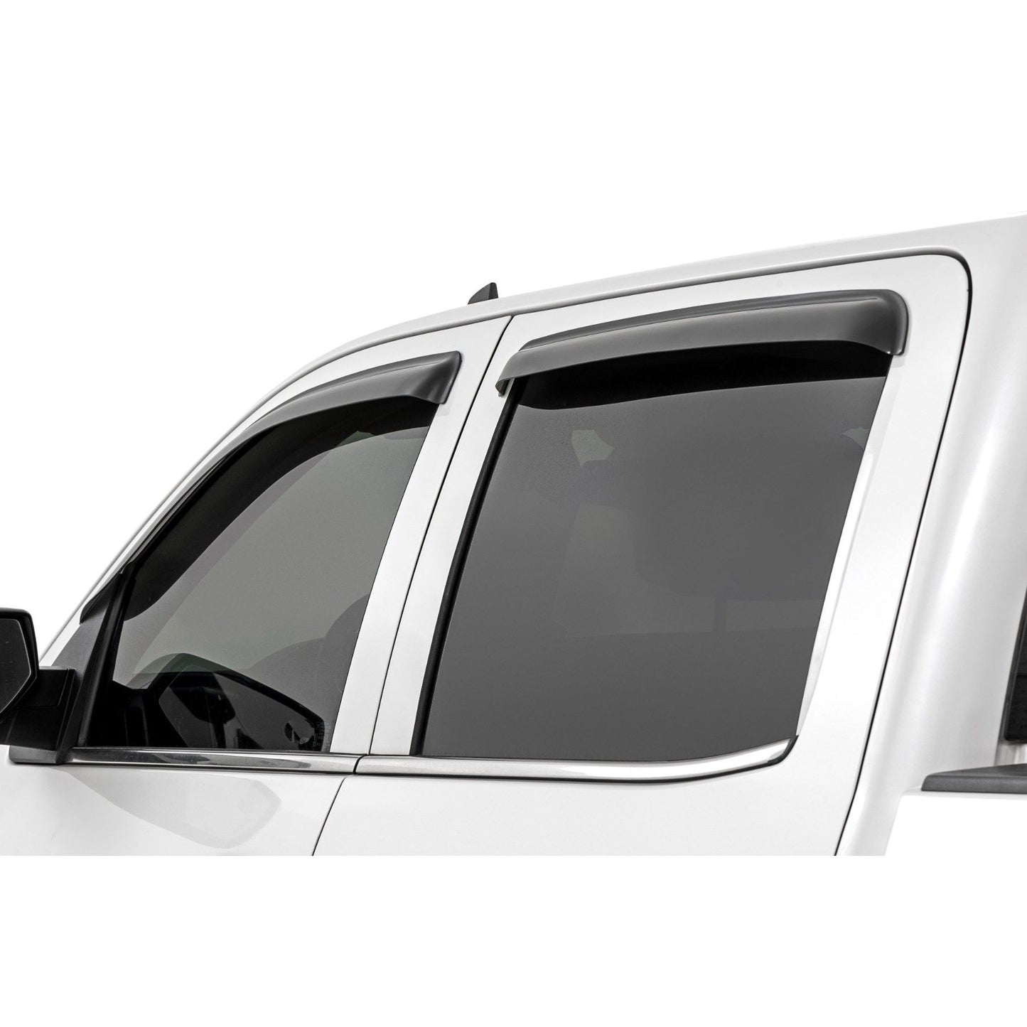 ROUGH COUNTRY Side Window Deflectors | Tape On Rain Guard | Chevy/GMC 1500/2500HD/3500HD 2WD/4WD | 911418