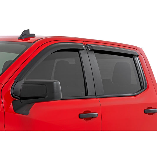 ROUGH COUNTRY Side Window Deflectors | Tape On Rain Guard | Chevy/GMC 1500/2500HD/3500HD (19-26 & Classic) | 911924