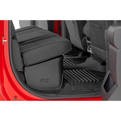 ROUGH COUNTRY Under Seat Storage with Locking Lid | Crew Cab | Chevy/GMC 1500/2500HD/3500HD (19-26 & Classic) | RC09071