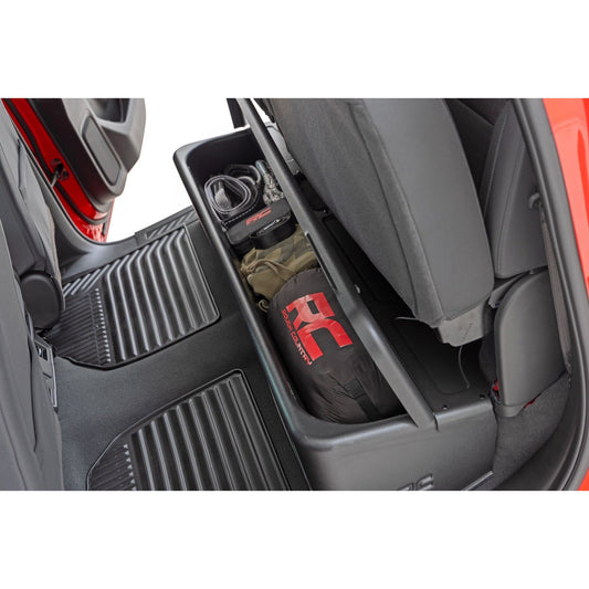 ROUGH COUNTRY Under Seat Storage with Locking Lid | Crew Cab | Chevy/GMC 1500/2500HD/3500HD (19-26 & Classic) | RC09071