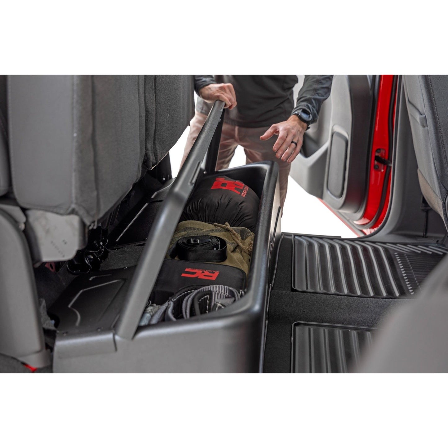 ROUGH COUNTRY Under Seat Storage with Locking Lid | Crew Cab | Chevy/GMC 1500/2500HD/3500HD (19-26 & Classic) | RC09071