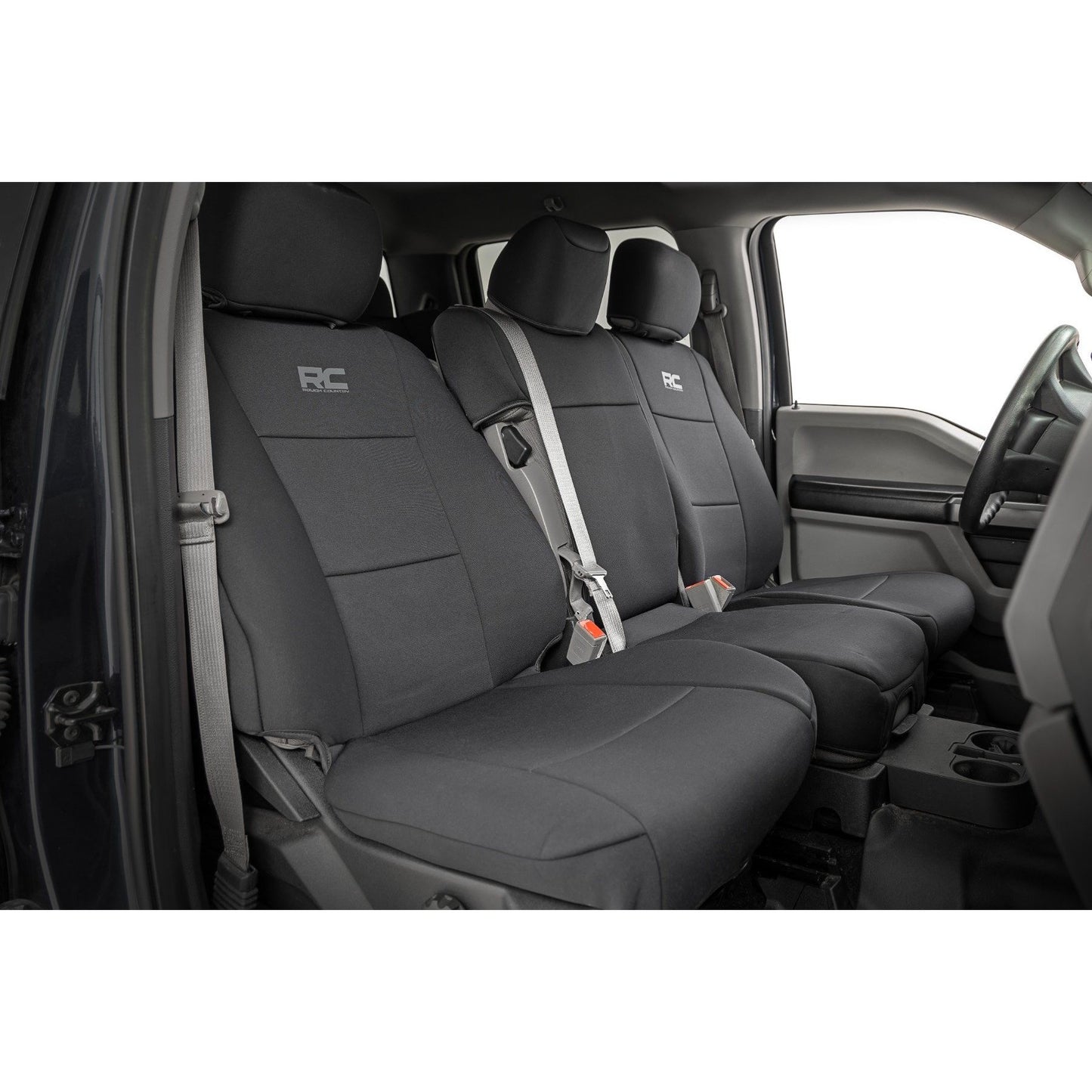 ROUGH COUNTRY Seat Covers | FR Bench and RR Bench | Ford F-150/Lightning/F-250/F-350  (15-25) | 91067