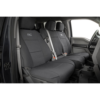 ROUGH COUNTRY Seat Covers | FR Bench and RR Bench | Ford F-150/Lightning/F-250/F-350  (15-25) | 91067