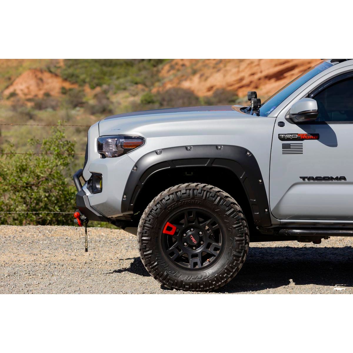 ROUGH COUNTRY Fender Flares | Defender | 218 Midnight Black Metallic | Toyota Tacoma (16-23) | A-T11621-218