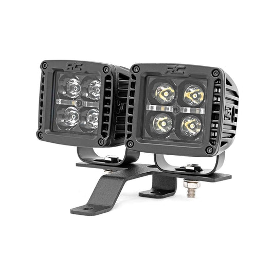 ROUGH COUNTRY LED Light Kit | Quad | Cowl Mount | 2" Black | Amber DRL | Jeep Gladiator JT/Wrangler JL (18-25) | 70823