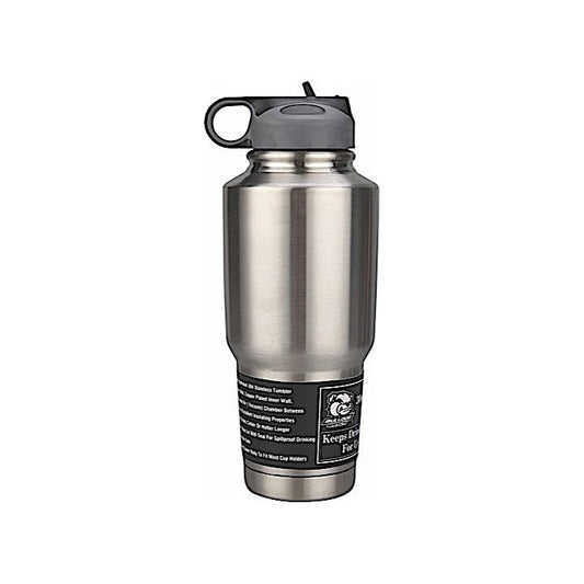 BULLDOG WINCH 30OZ 304 STAINLESS TUMBLER-DOUBLE WALL WITH SCREW-ON FLIP-UP STRAW LID 80052