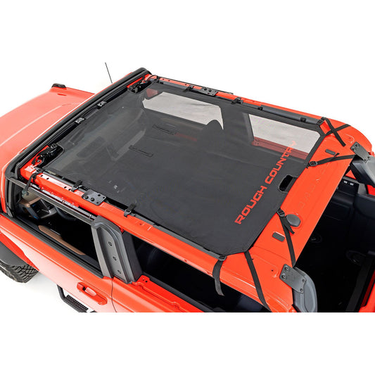 ROUGH COUNTRY Mesh Bikini Top Plus | Black | Ford Bronco 4WD (2021-2025) | 85116