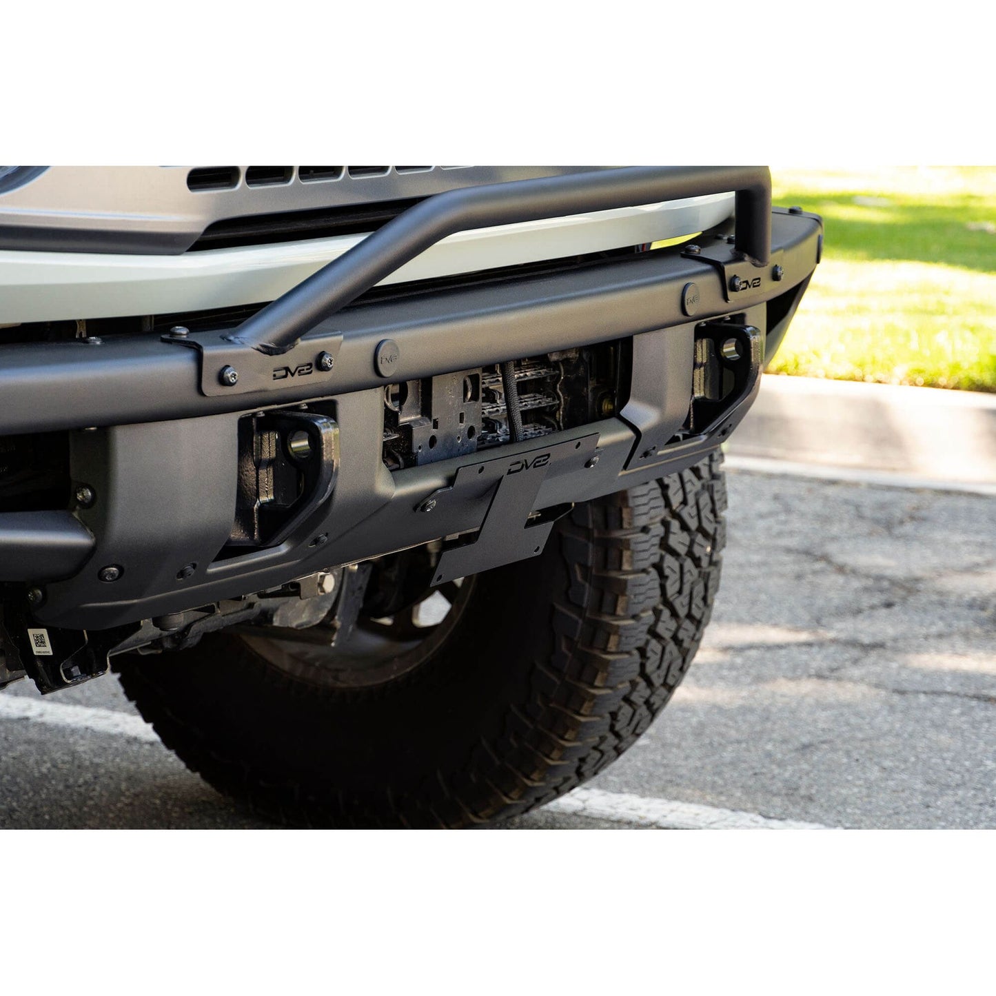 DV8 Off-Road 2021-2024 Ford Bronco | Factory Front Bumper License Relocation Bracket | Center C3| LPBR-01