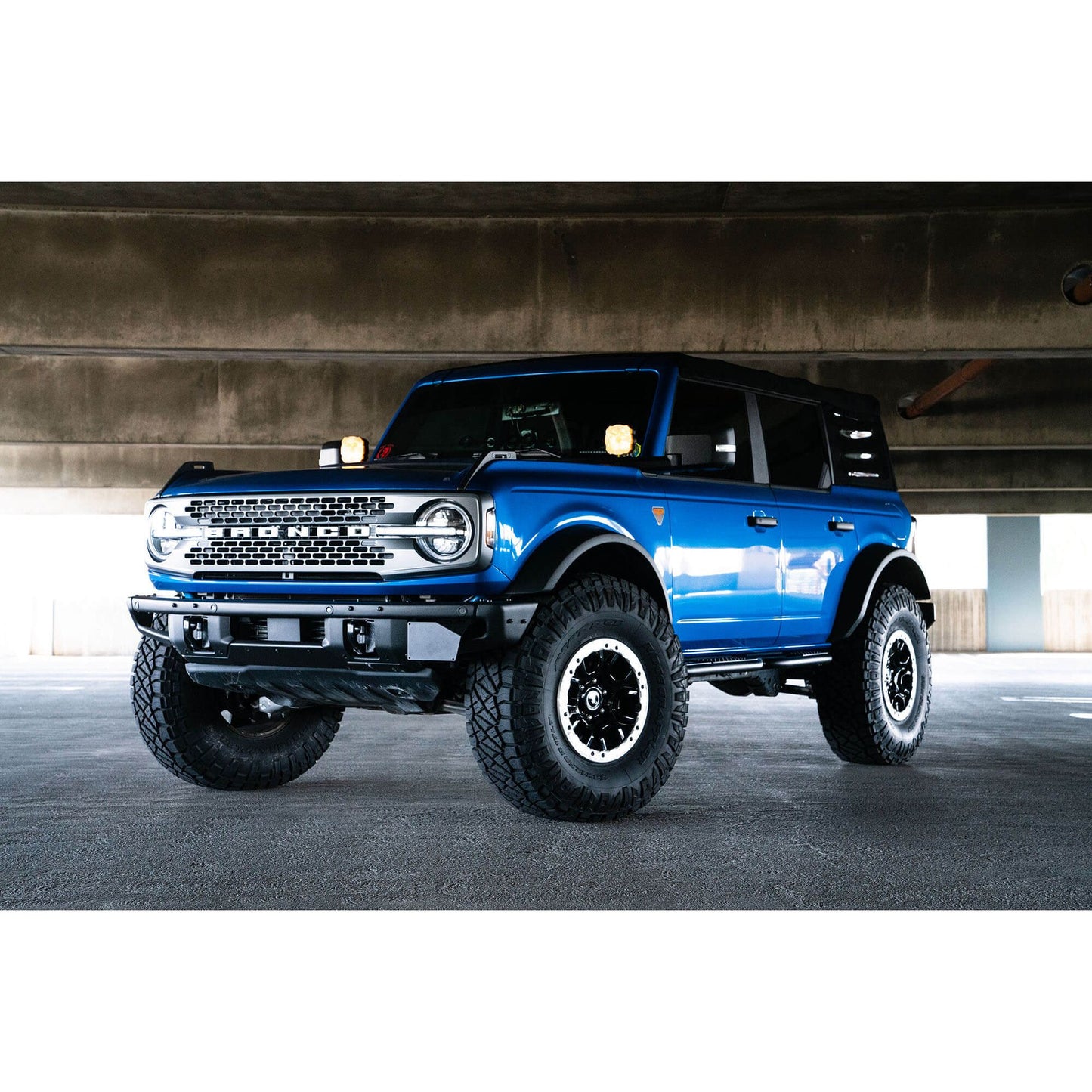 DV8 Off-Road 2021-2024 Ford Bronco | Factory Front Bumper License Relocation Bracket | Side C3| LPBR-02