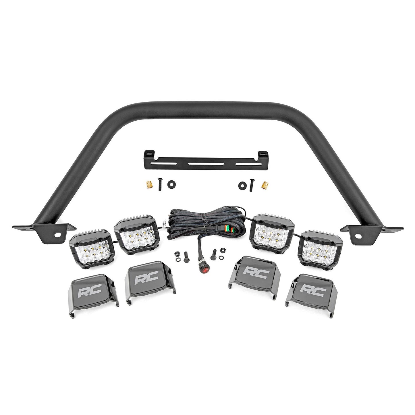 ROUGH COUNTRY Safari Bar | 3" OSRAM (Quad) | Wide | OE Modular Steel | Ford Bronco (21-25) | 51115